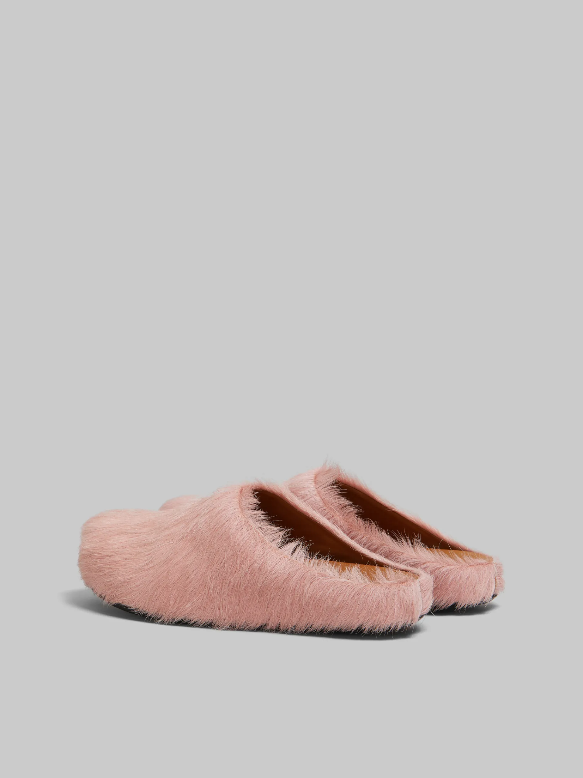 Flats | Fussbett>Marni Pink Long Hair Calfskin Fussbett Sabot ANTIQUEROSE