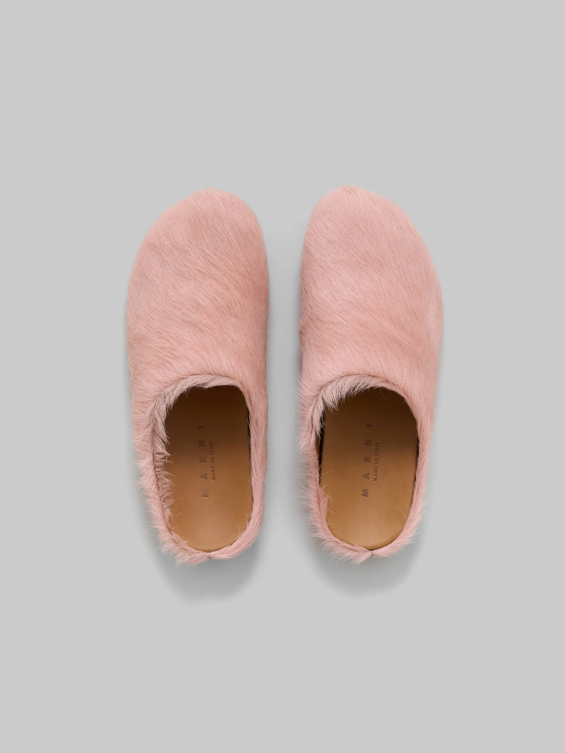 Flats | Fussbett>Marni Pink Long Hair Calfskin Fussbett Sabot ANTIQUEROSE