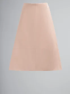 Skirts>Marni Pink Nappa Leather A-line Skirt ANTRACITE