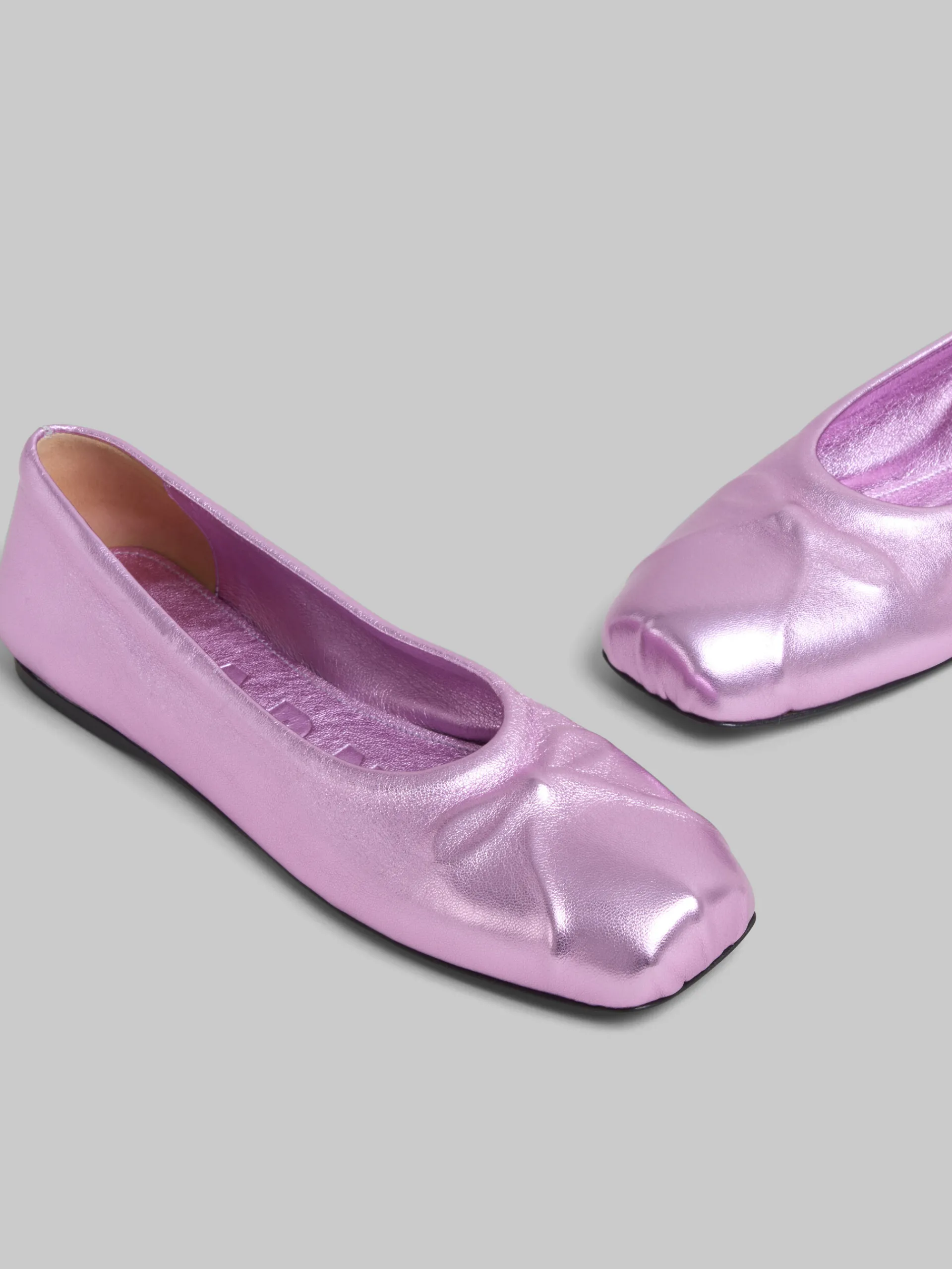 Flats>Marni Nappa Leather Seamless Little Bow Ballet Flat PINK