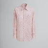 Matching Sets | Tops & T-Shirts>Marni Pink Poplin Shirt With Landscapes Print ANTIQUEROSE