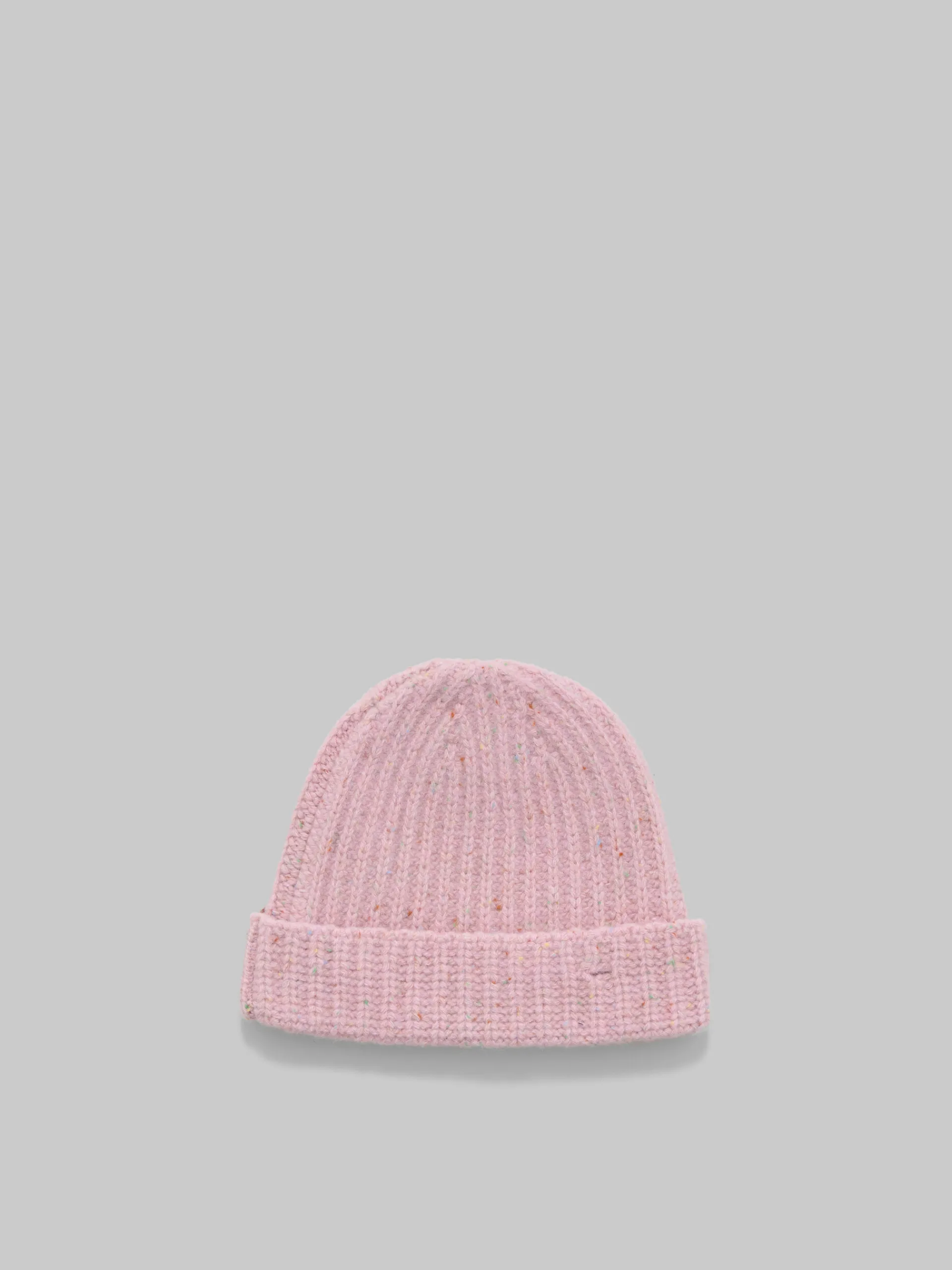 Hats>Marni Pink Shetland Wool Beanie With Mending PEONY