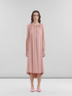 Dresses>Marni Pink Stretch Jersey Dress With Gathered Neck ANTIQUEROSE