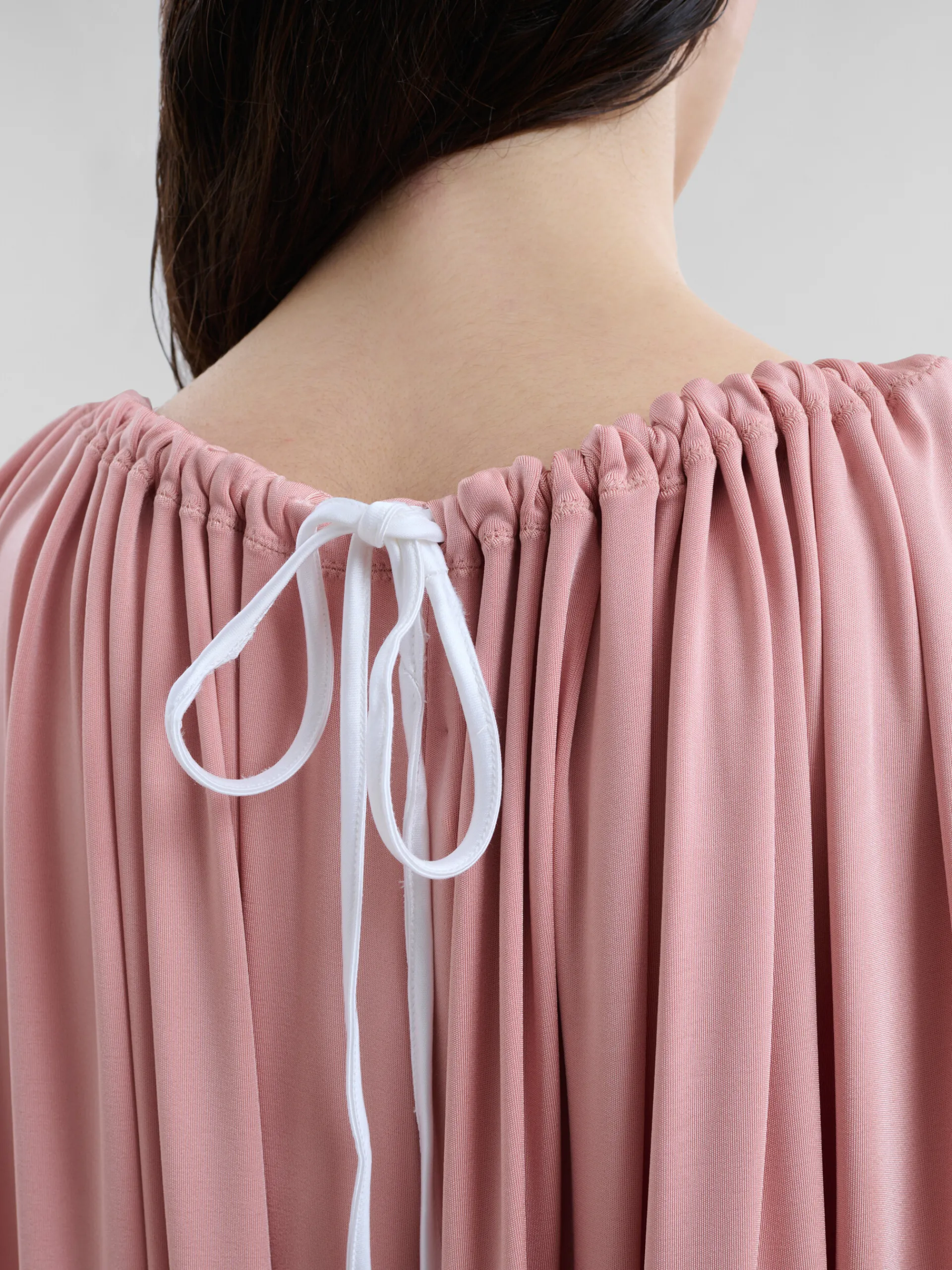 Dresses>Marni Pink Stretch Jersey Dress With Gathered Neck ANTIQUEROSE