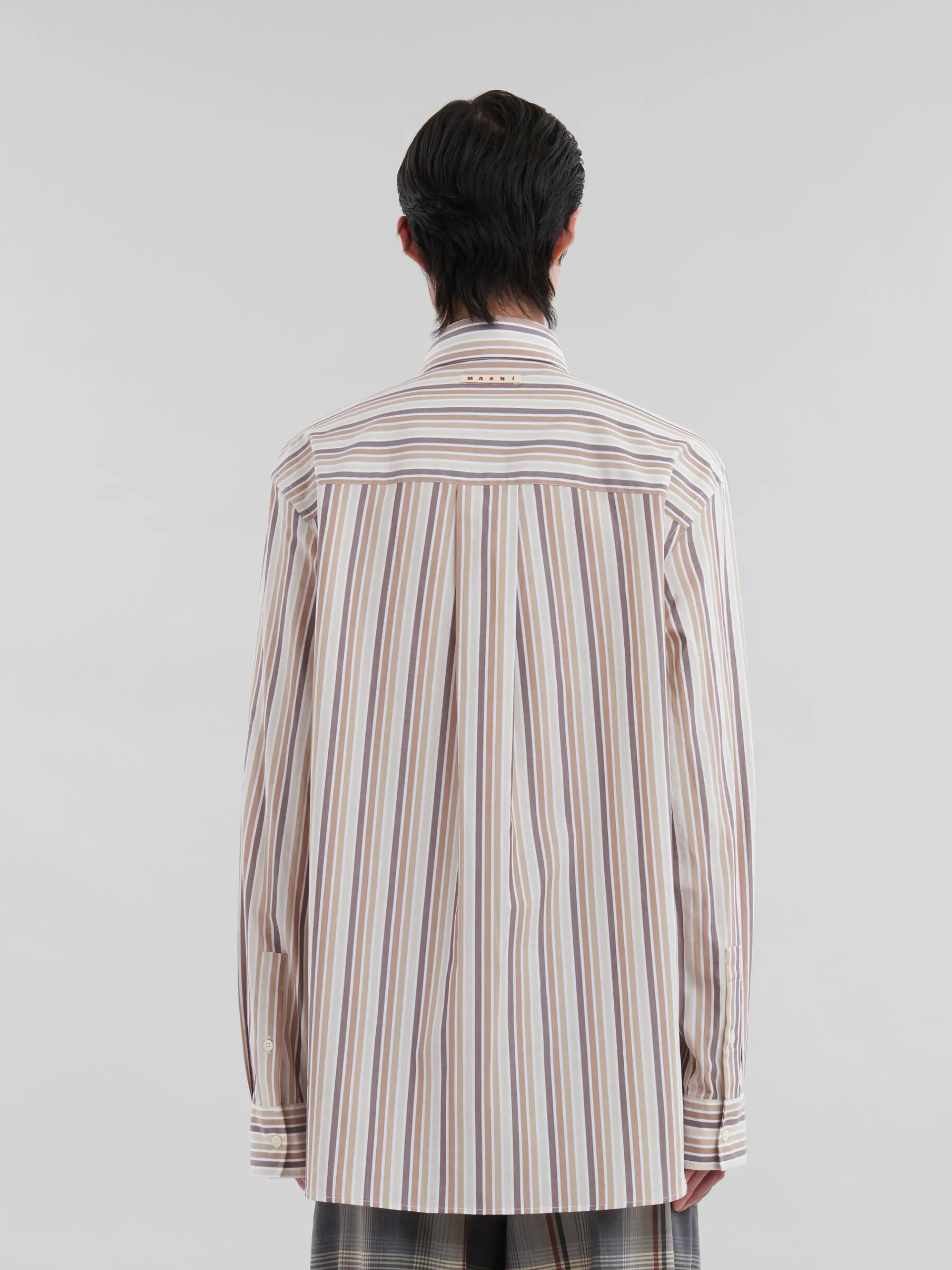 Tops & T-Shirts>Marni Pink Striped Organic Poplin Shirt NOMAD/BEIGE