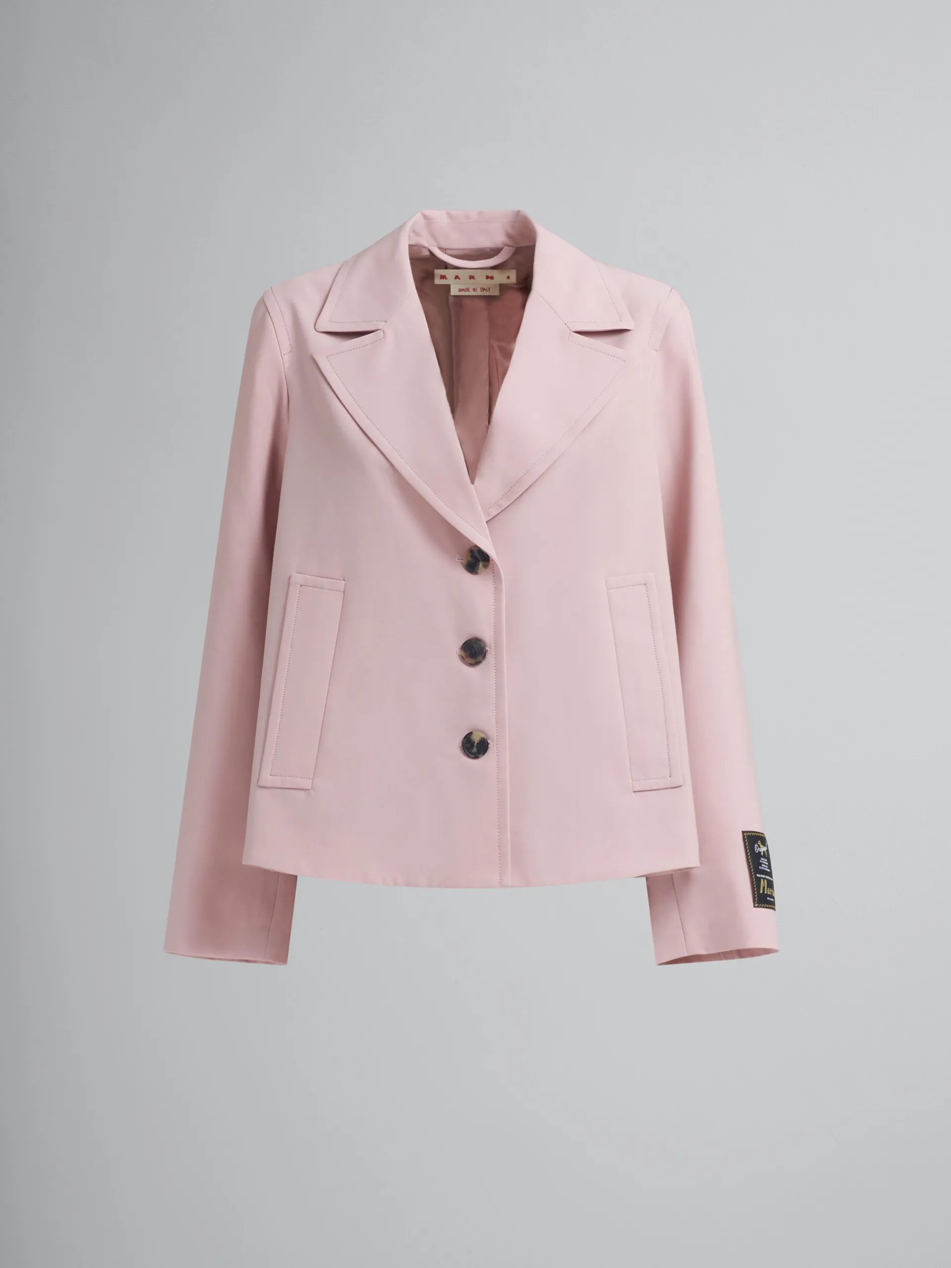 Matching Sets | Coats & Jackets>Marni Pink Virgin Wool A-line Jacket ANTIQUEROSE
