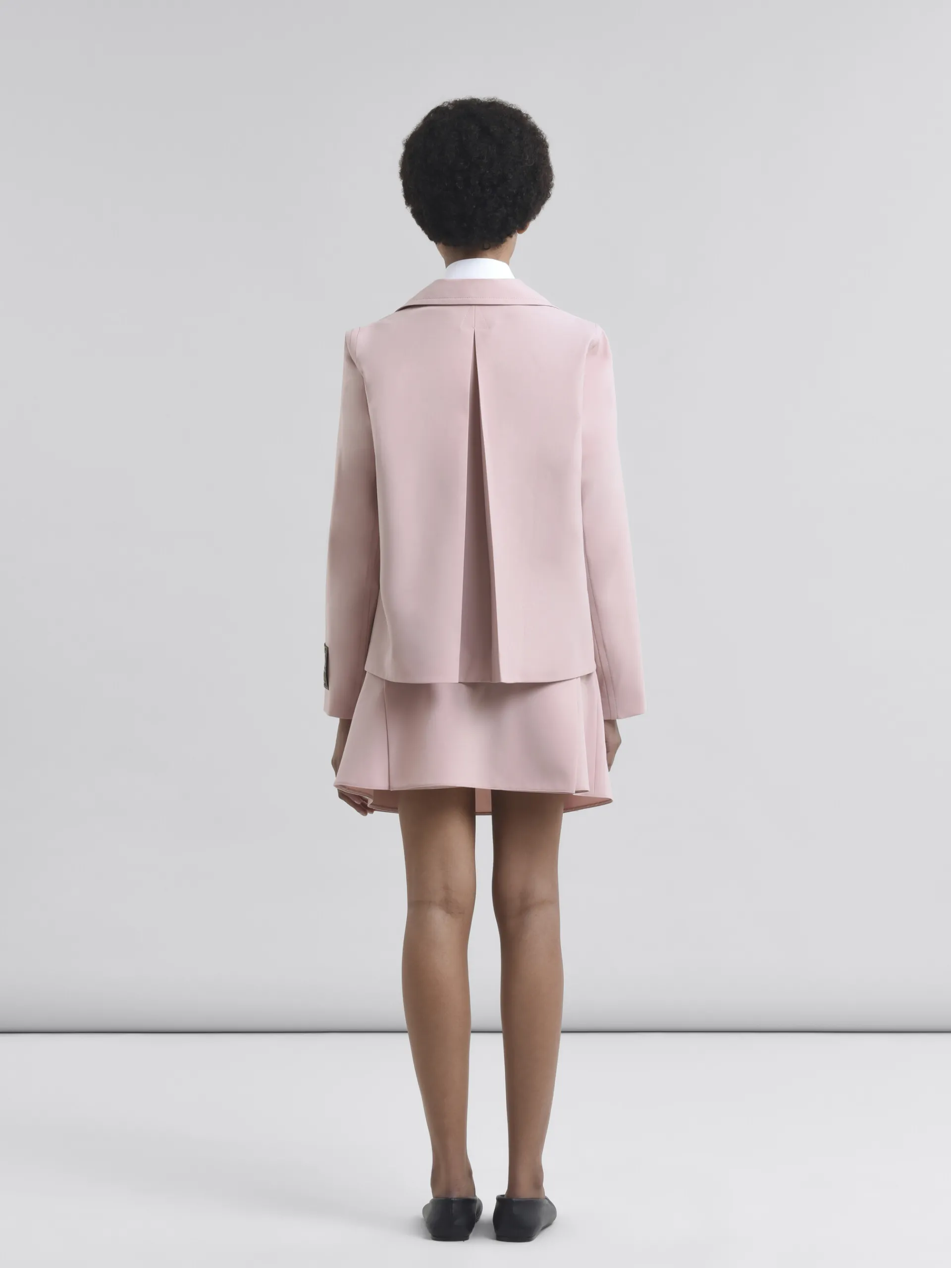 Matching Sets | Coats & Jackets>Marni Pink Virgin Wool A-line Jacket ANTIQUEROSE