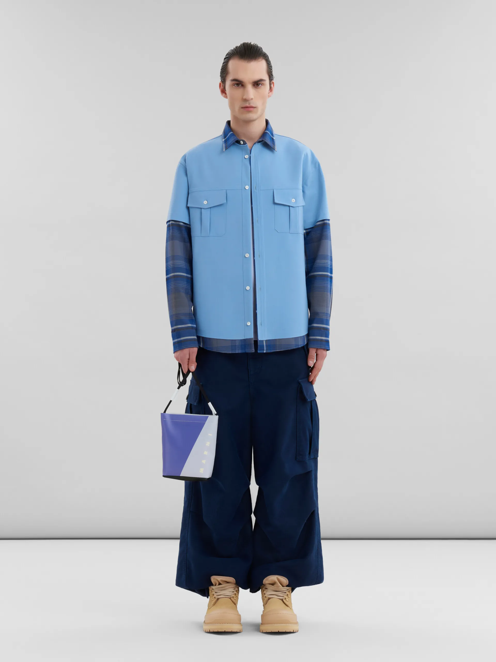 Crossbody Bags>Marni Purple And Blue Tribeca Crossbody Bag With Shoelace Strap PRUNE VIOLETT/ SODIUM