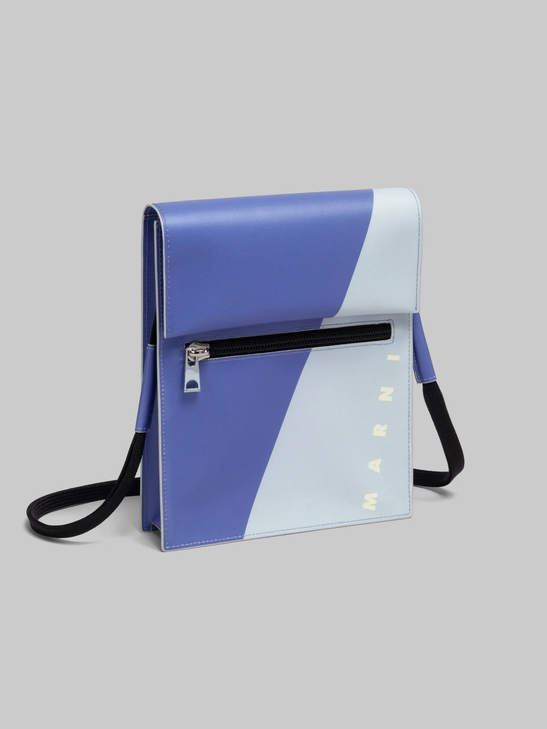 Crossbody Bags>Marni Purple And Blue Tribeca Pouch With Shoelace Strap PRUNE VIOLETT/ SODIUM