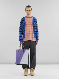 Tote Bags>Marni Purple And Blue Tribeca Shopper With Tag PRUNE VIOLETT/ SODIUM