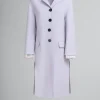 Coats & Jackets>Marni Purple Felt Coat With Waist Belt SODIUM