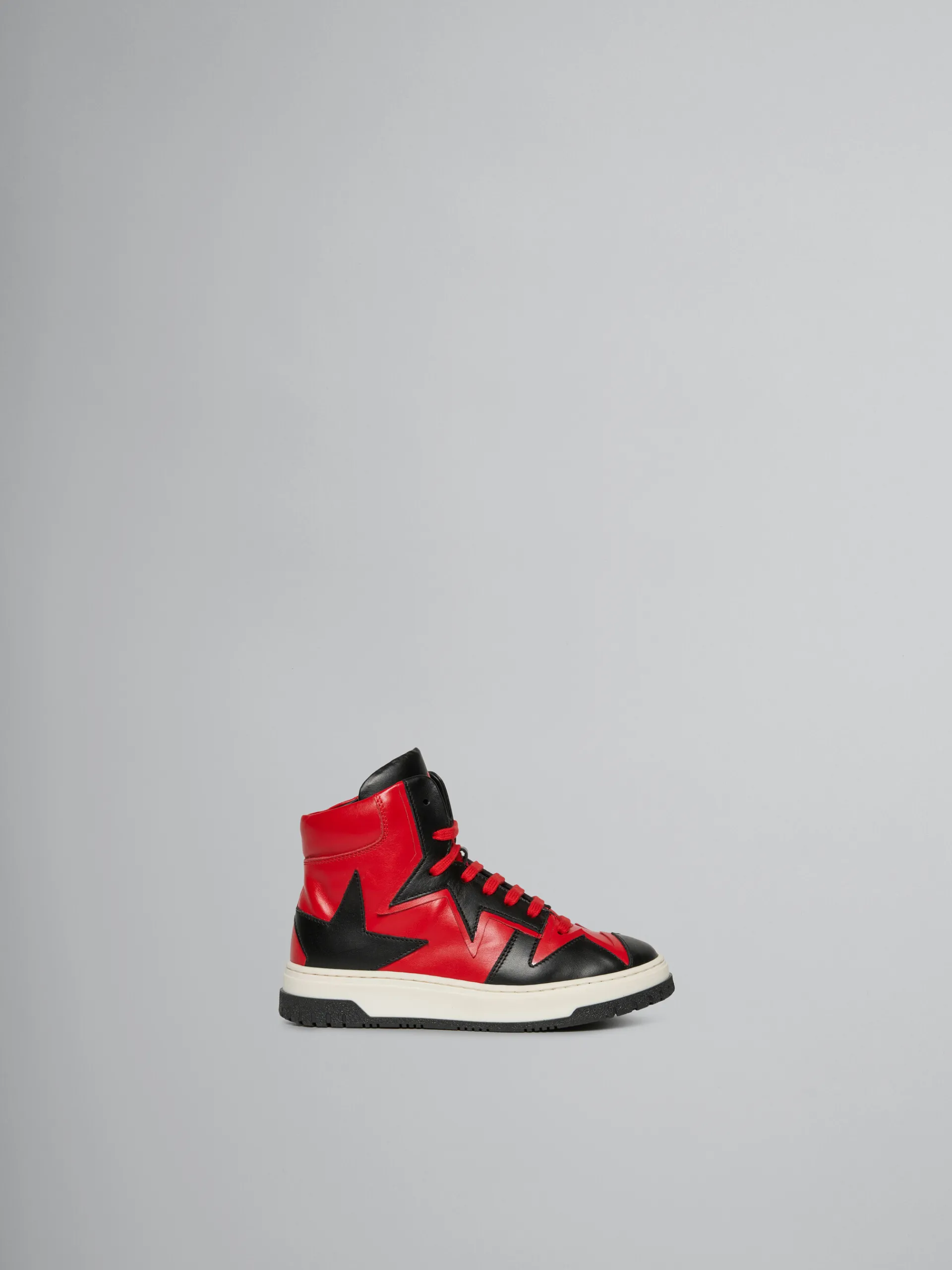 Kids>Marni Red And Black Leather High Top Sneaker RED/BLACK