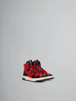 Kids>Marni Red And Black Leather High Top Sneaker RED/BLACK
