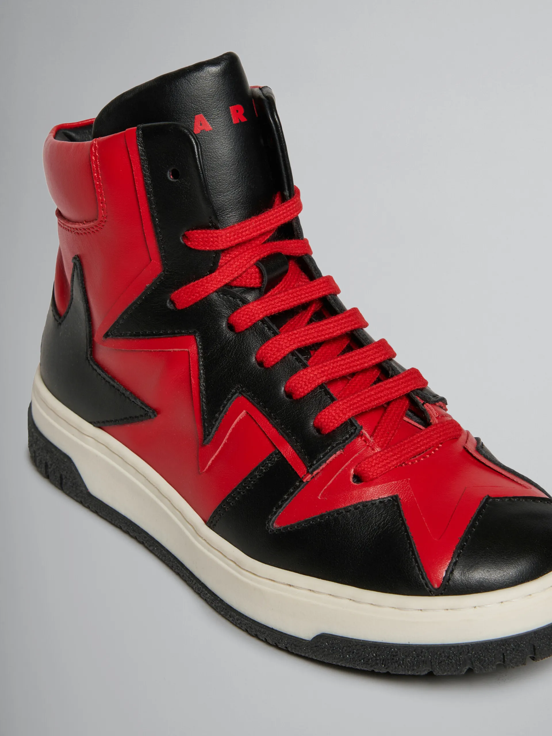 Kids>Marni Red And Black Leather High Top Sneaker RED/BLACK