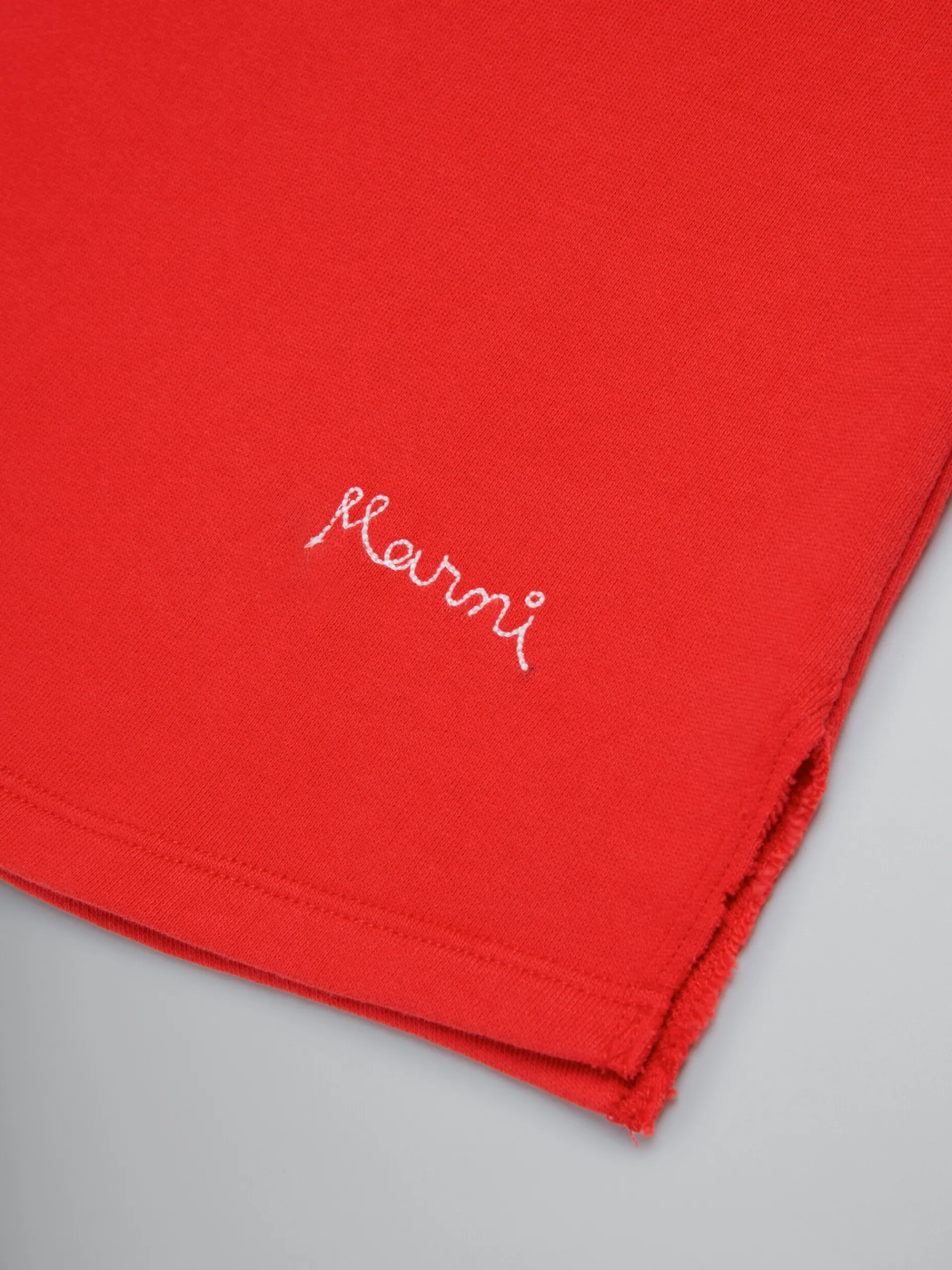 Kids>Marni Red Fleece Dress With Sequined Flowers BRIGHT RED