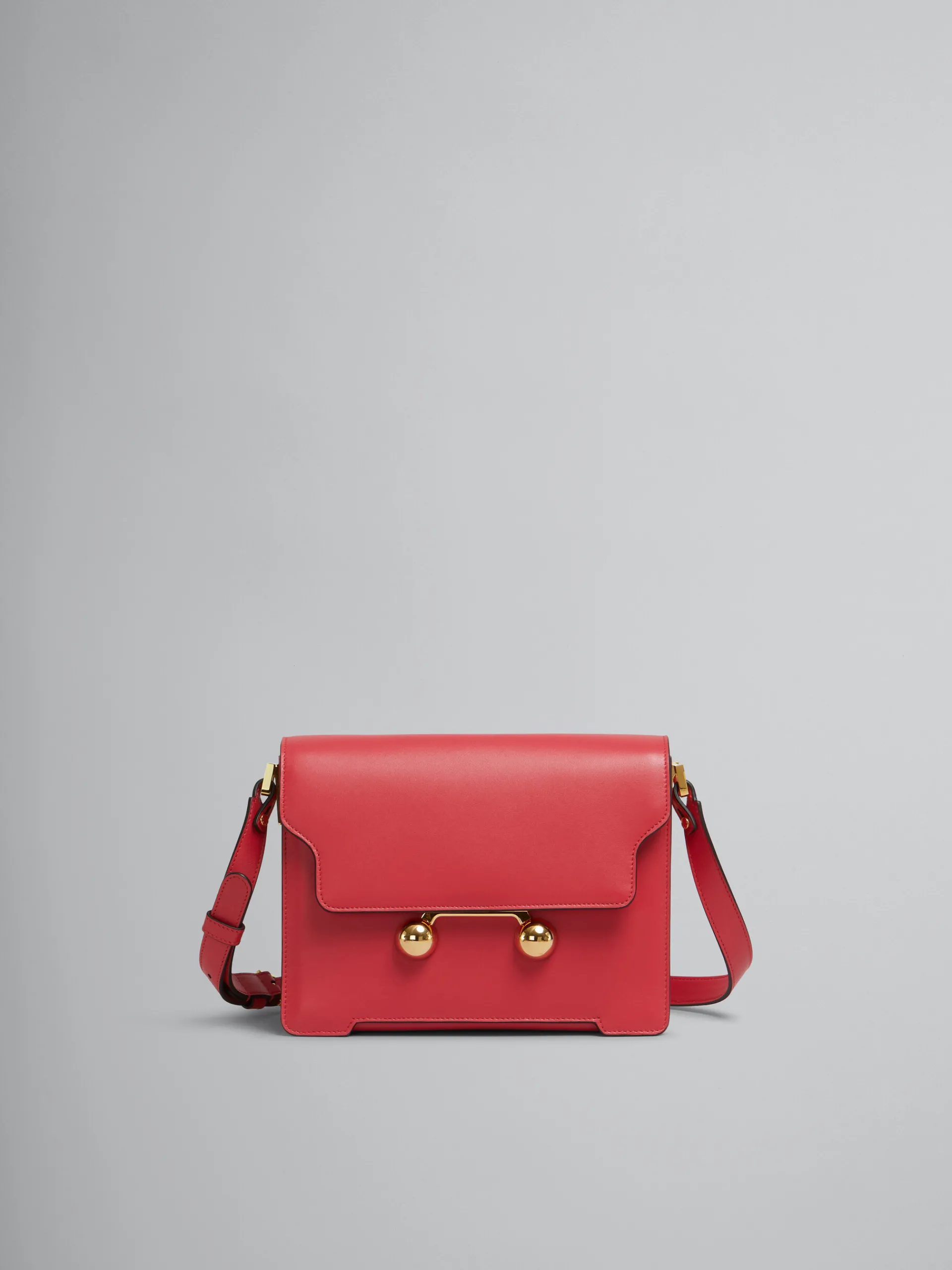 Trunkaroo Bag | Crossbody Bags>Marni Red Leather Trunkaroo Medium Shoulder Bag TULIP