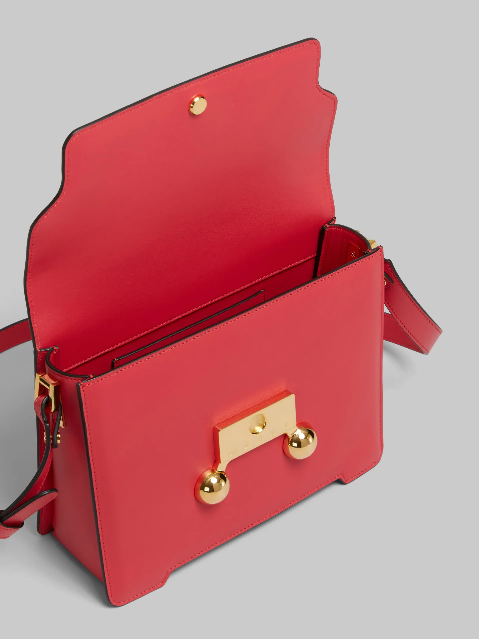 Trunkaroo Bag | Crossbody Bags>Marni Red Leather Trunkaroo Medium Shoulder Bag TULIP
