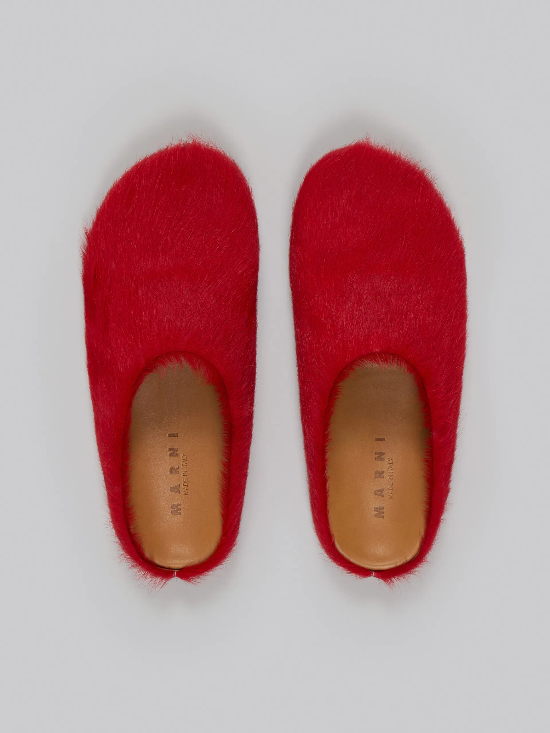 Flats | Fussbett>Marni Long-hair Calfskin Fussbett Sabot RED