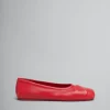 Flats>Marni Red Nappa Leather Seamless Little Bow Ballet Flat TULIP