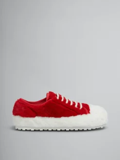 Sneakers>Marni Red Teddy Tennis Sneaker WHITE/RED