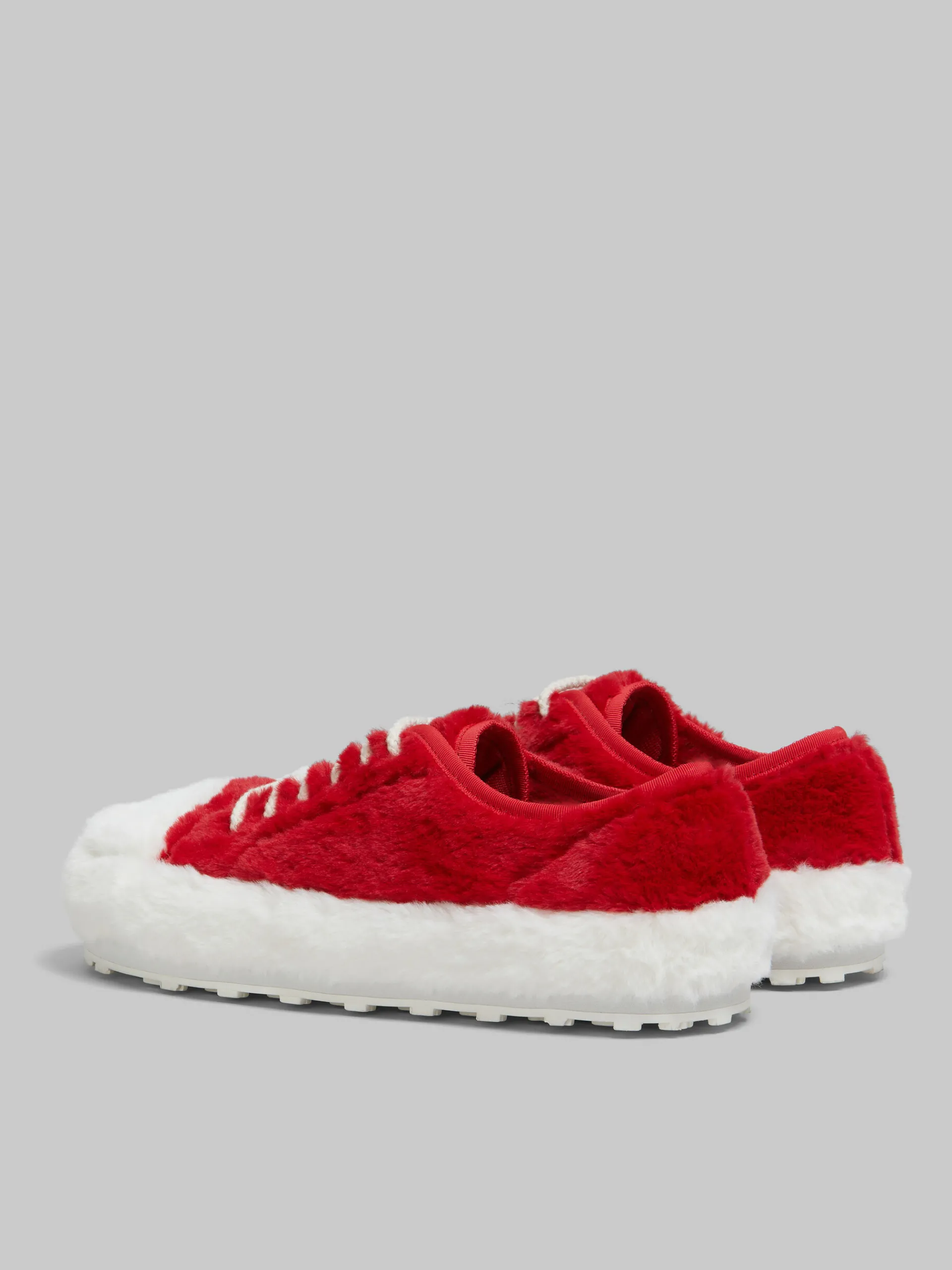 Sneakers>Marni Red Teddy Tennis Sneaker WHITE/RED