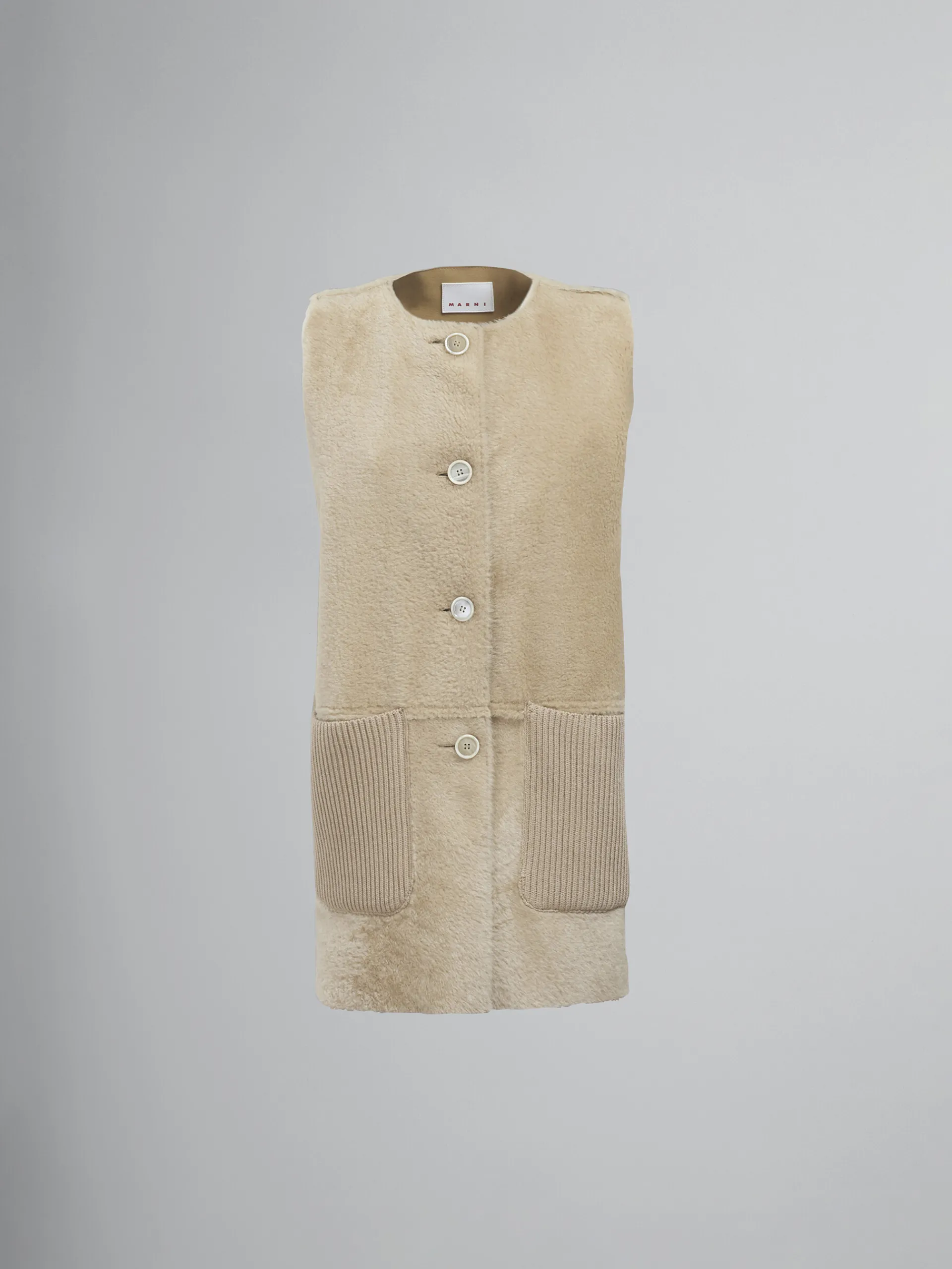 Coats & Jackets>Marni Reversible Light Merino Velour Vest EARTHOFSIENA