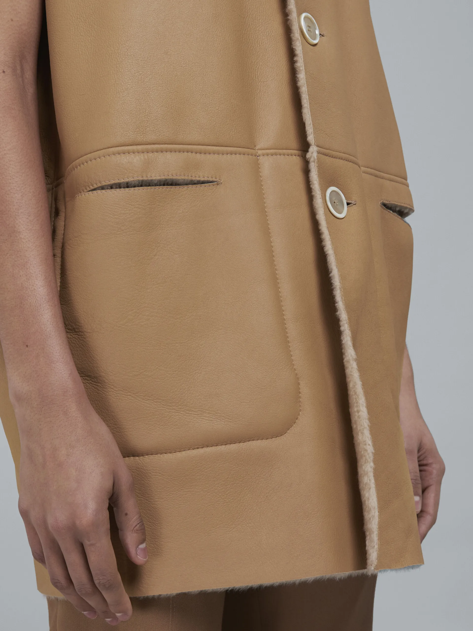 Coats & Jackets>Marni Reversible Light Merino Velour Vest EARTHOFSIENA