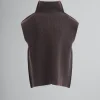 Knitwear>Marni Ribbed Brown Wool Vest MIDNIGHT