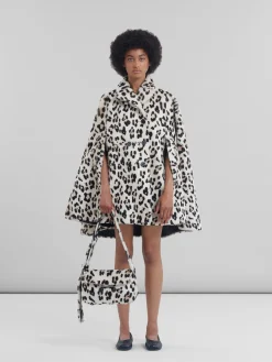 Trunkaroo Bag | Shoulder Bags>Marni Shearling Animal Print Trunkaroo Soft Medium Shoulder Bag WHITE/GREY