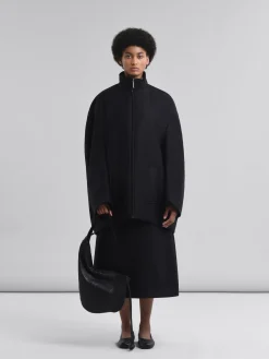 Shoulder Bags>Marni Small Nappa Hobo Bag BLACK