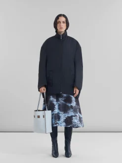 Tote Bags>Marni Small Light Grey Leather Museo Hobo Bag With Logo FROST/CORK