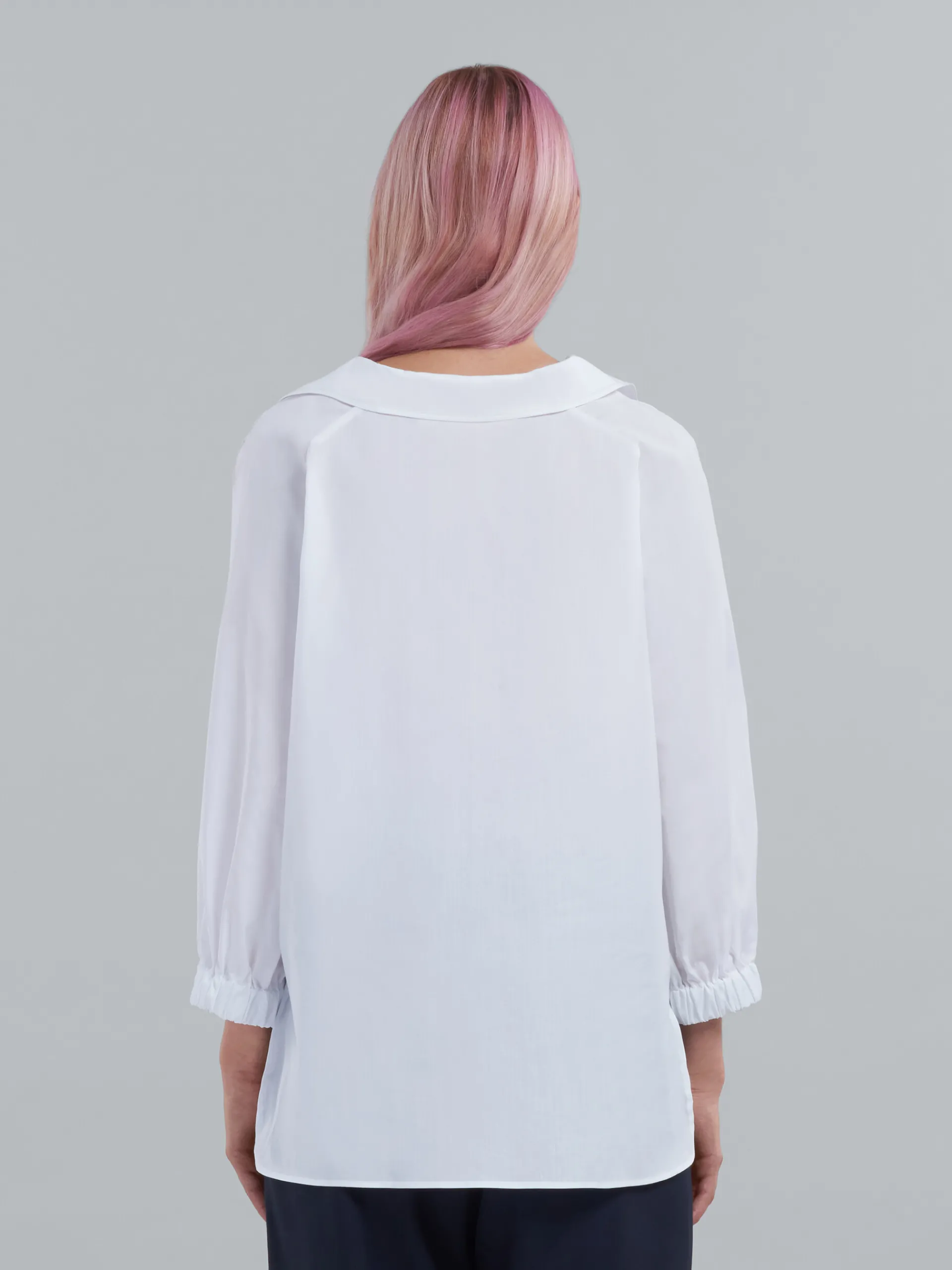 Tops & T-Shirts>Marni Square-neck Top In White Organic Poplin LILYWHITE