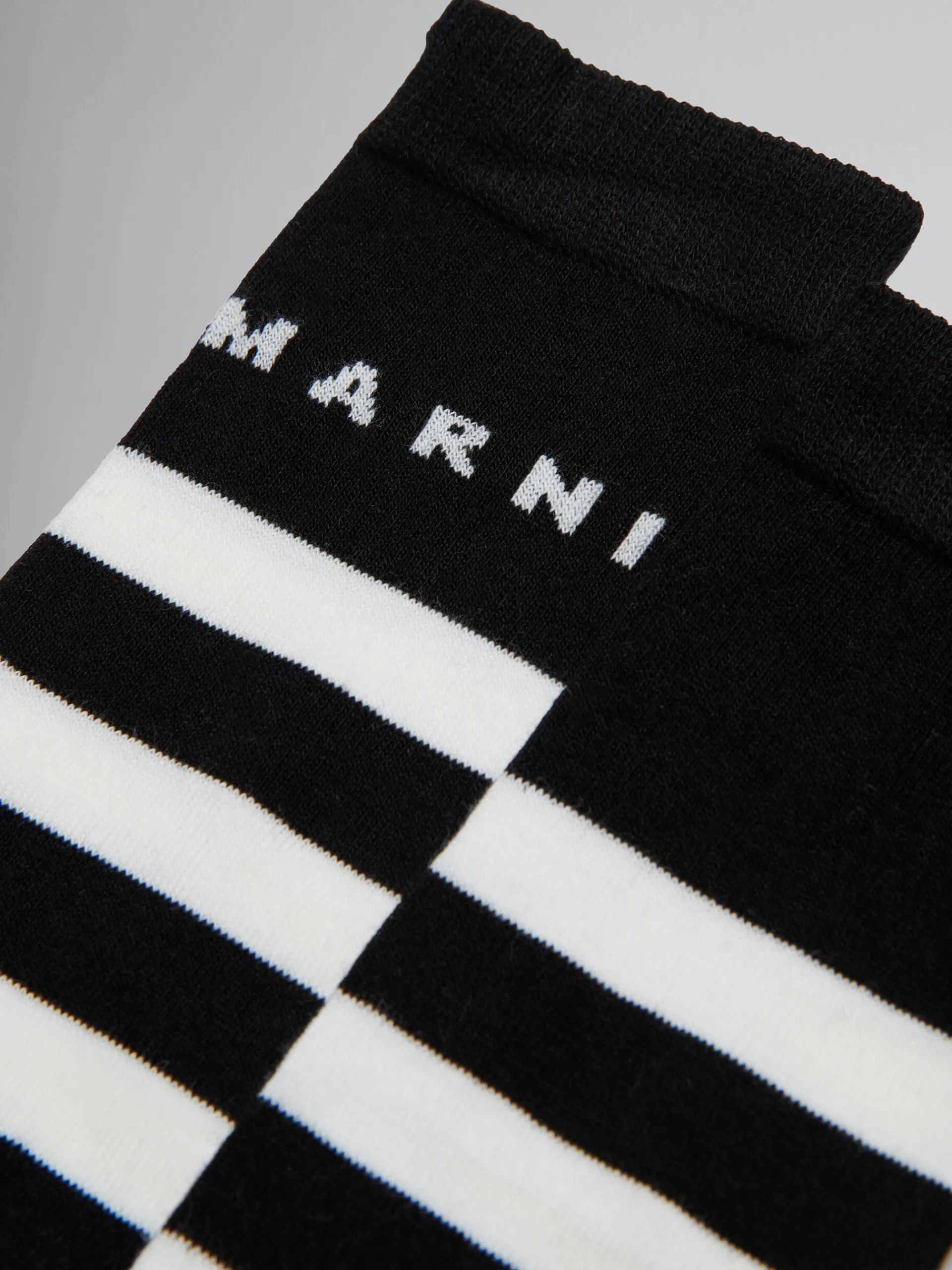 Kids>Marni Striped Cotton-blend Socks BLACK