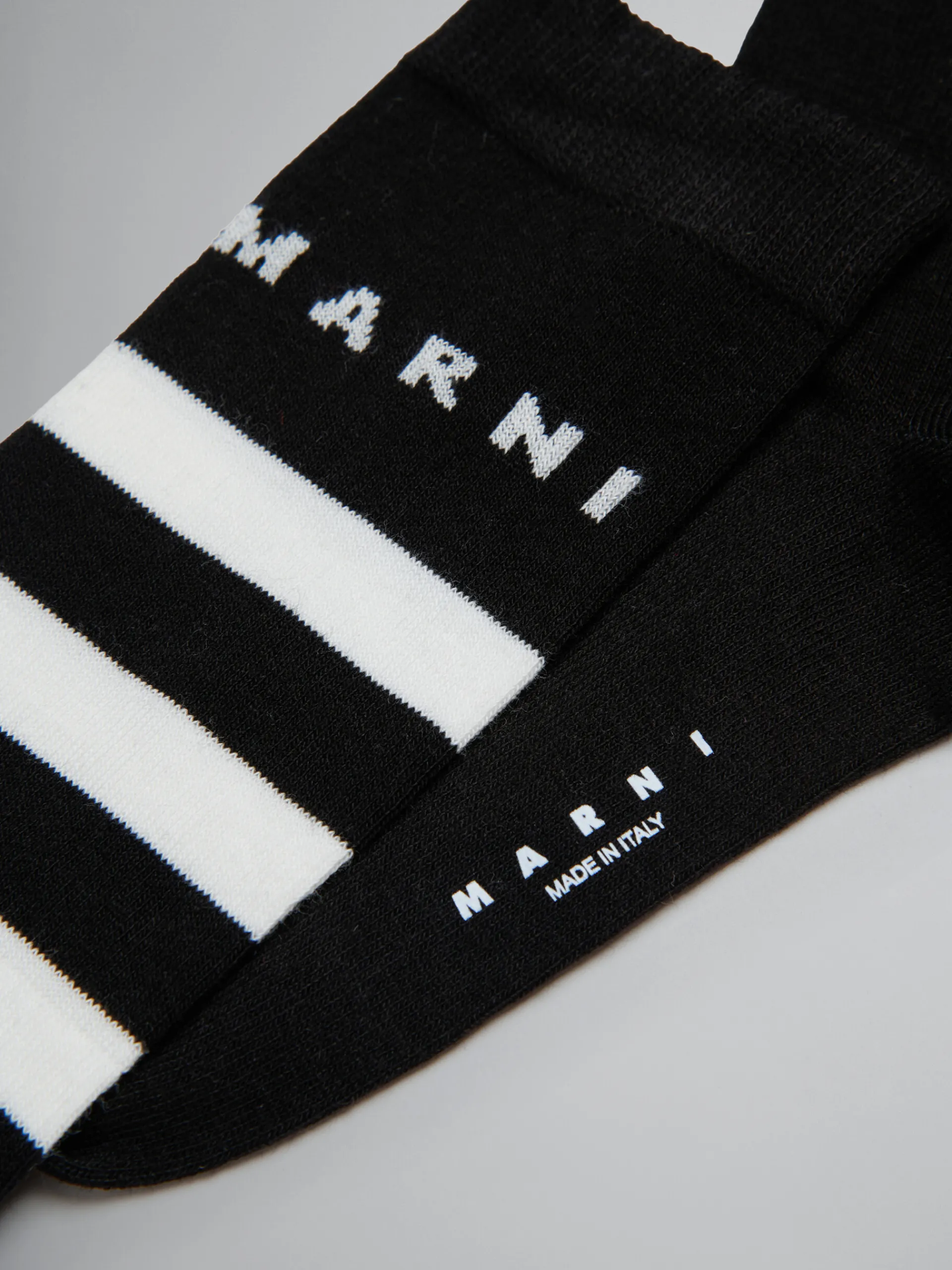 Kids>Marni Striped Cotton-blend Socks BLACK