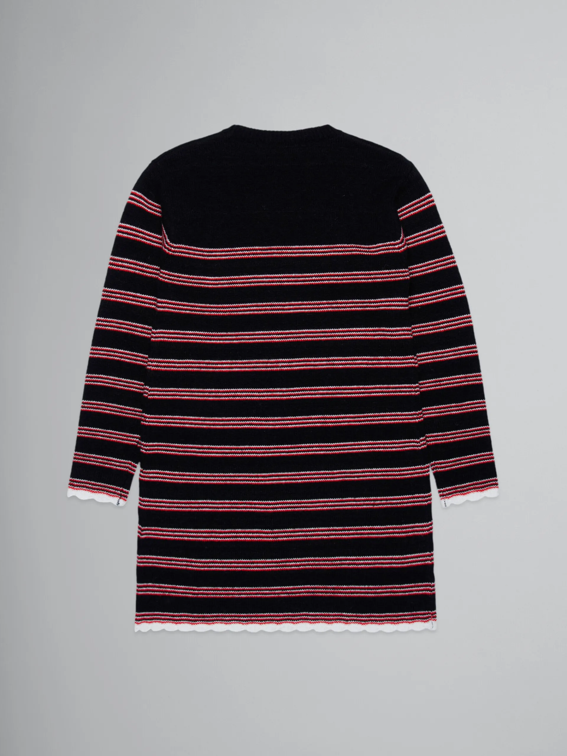 Kids>Marni Striped Knitted Dress BLACK