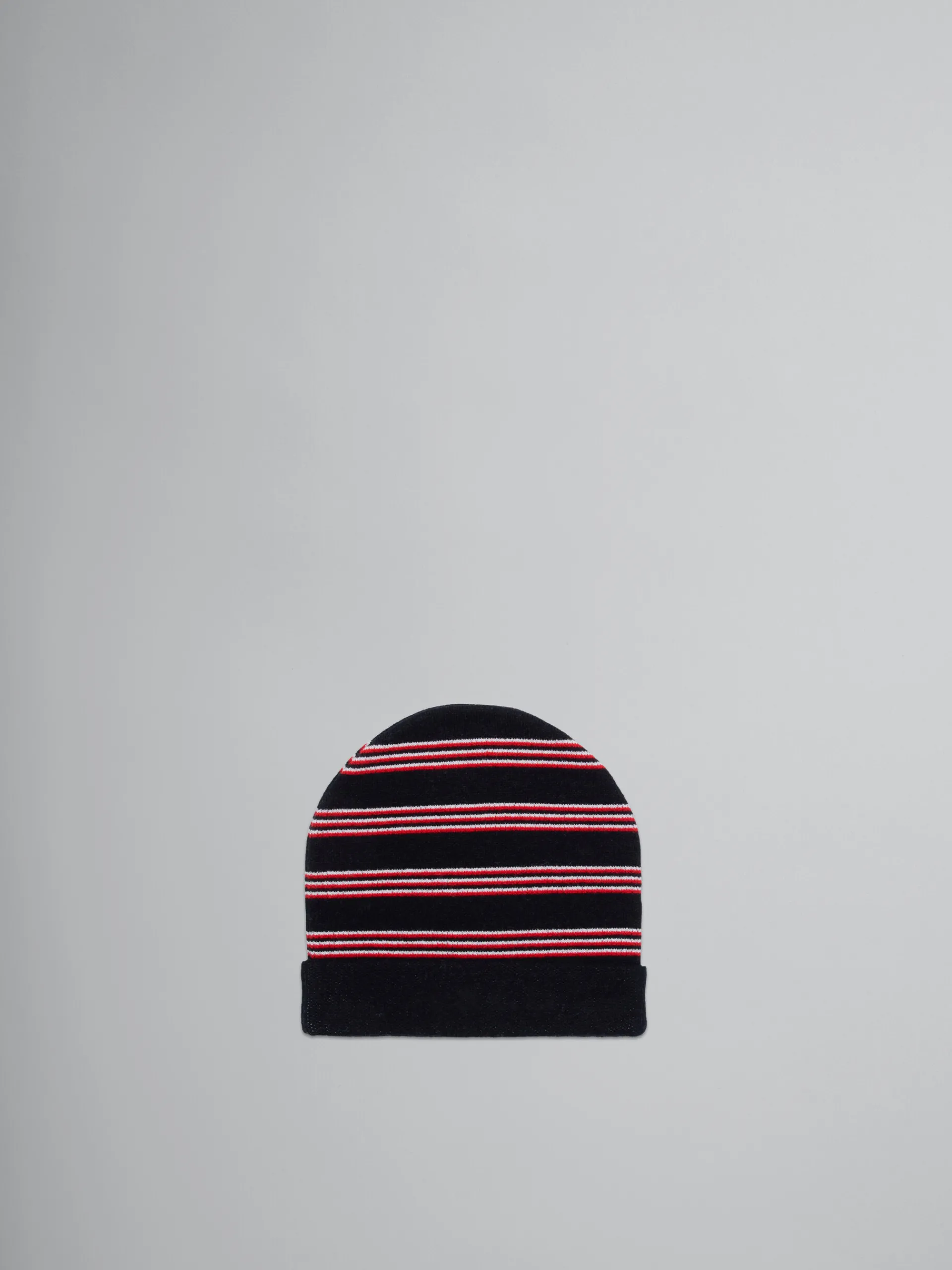 Kids>Marni Striped Wool Blend Beanie BLACK