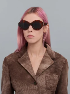 Sunglasses>Marni Tortoiseshell Ik Kil Cenote Acetate Sunglasses HAVANA