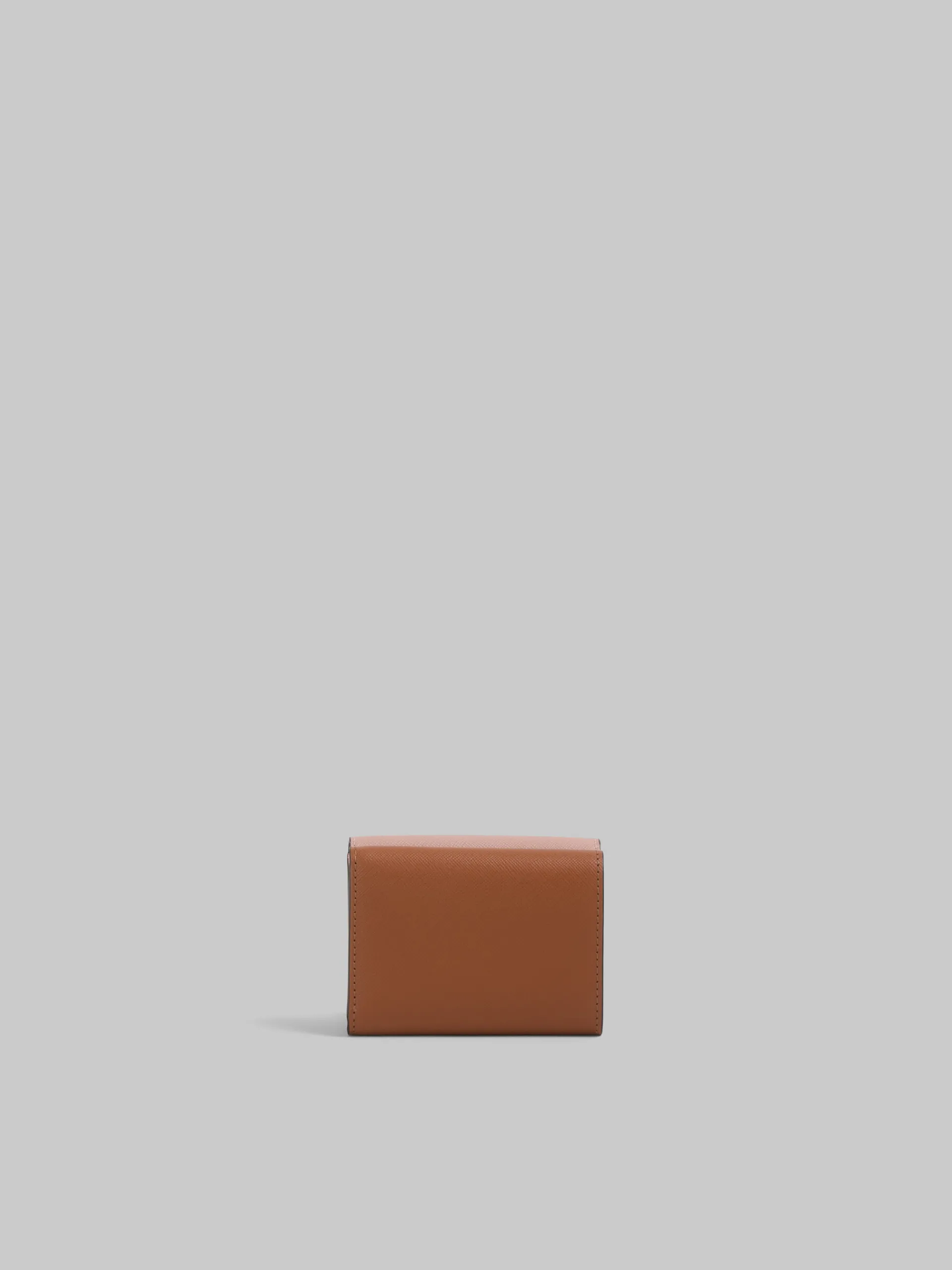 Wallets & Small Leather Goods>Marni Trifold Wallet In Antique Pink, Pink And Brown Saffiano Leather ARABESQUE/TALC/BLUMARINE