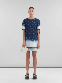 Handbags | Tropicalia Bag>Marni Tropicalia Micro Bag In Light Blue Leather And Raffia-effect Fabric SHELL