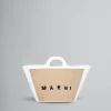 Handbags | Tropicalia Bag>Marni Tropicalia Small Bag In White Leather And Raffia-effect Fabric SANDSTORM/LILYWHITE