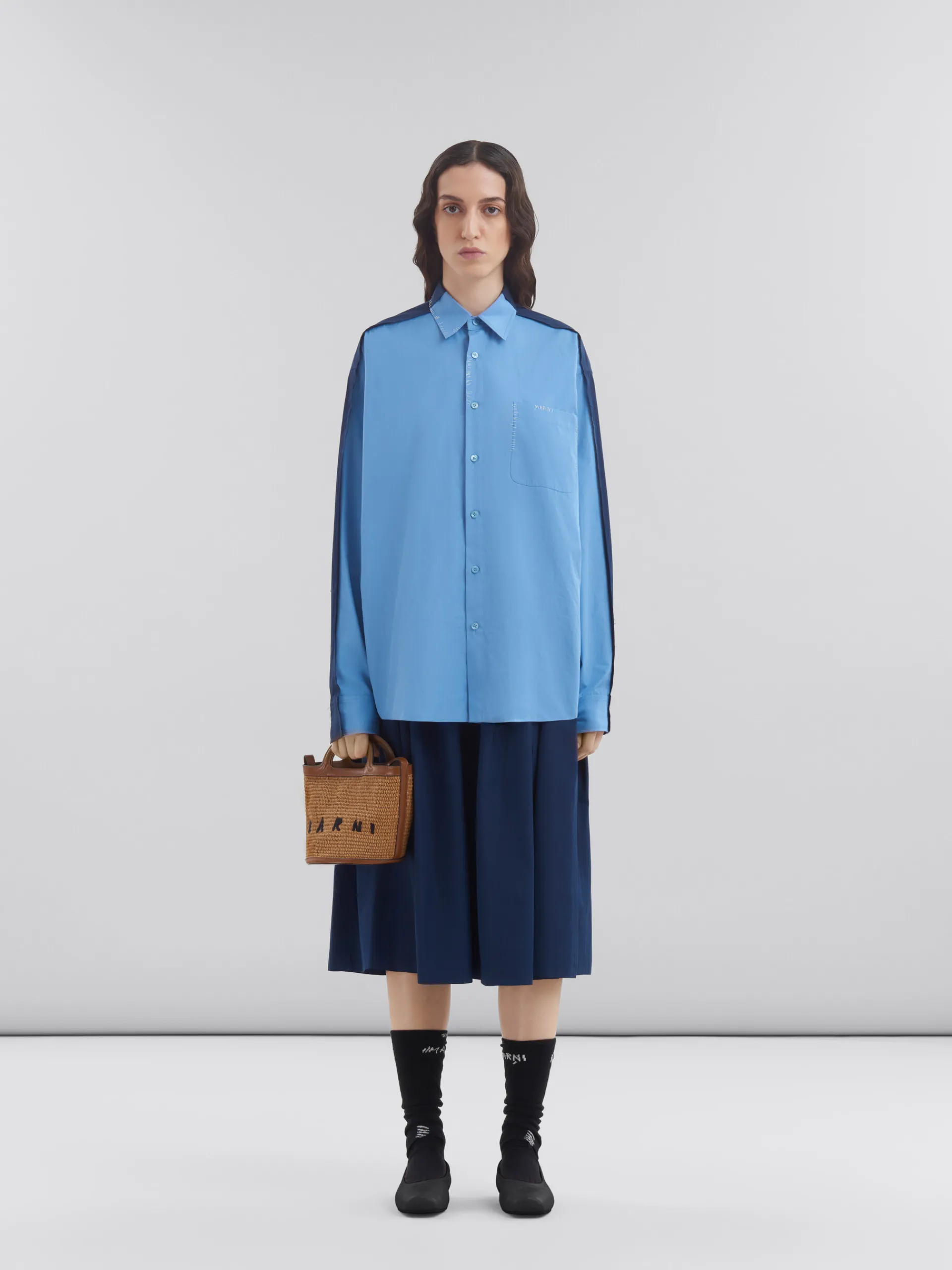 Shoulder Bags | Crossbody Bags>Marni Tropicalia Small Bucket Bag In Brown Leather And Raffia-effect Fabric RAWSIENNA