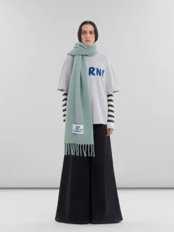 Scarves>Marni Turquoise Alpaca Scarf LINDEN