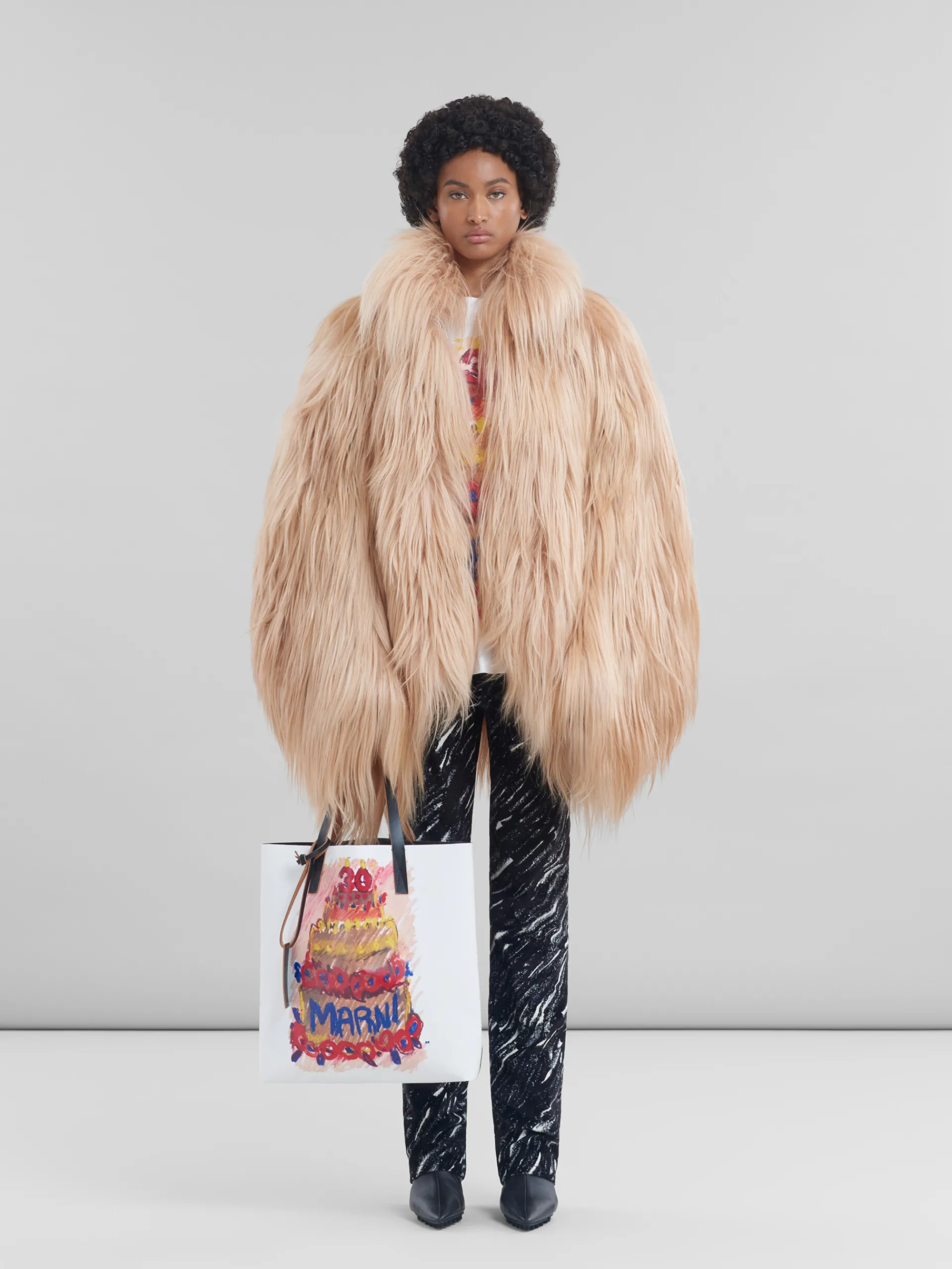 Tote Bags | Tote Bags>Marni Two Tone Tribeca Tote With 30th Anniversary Print PINKGUMMY