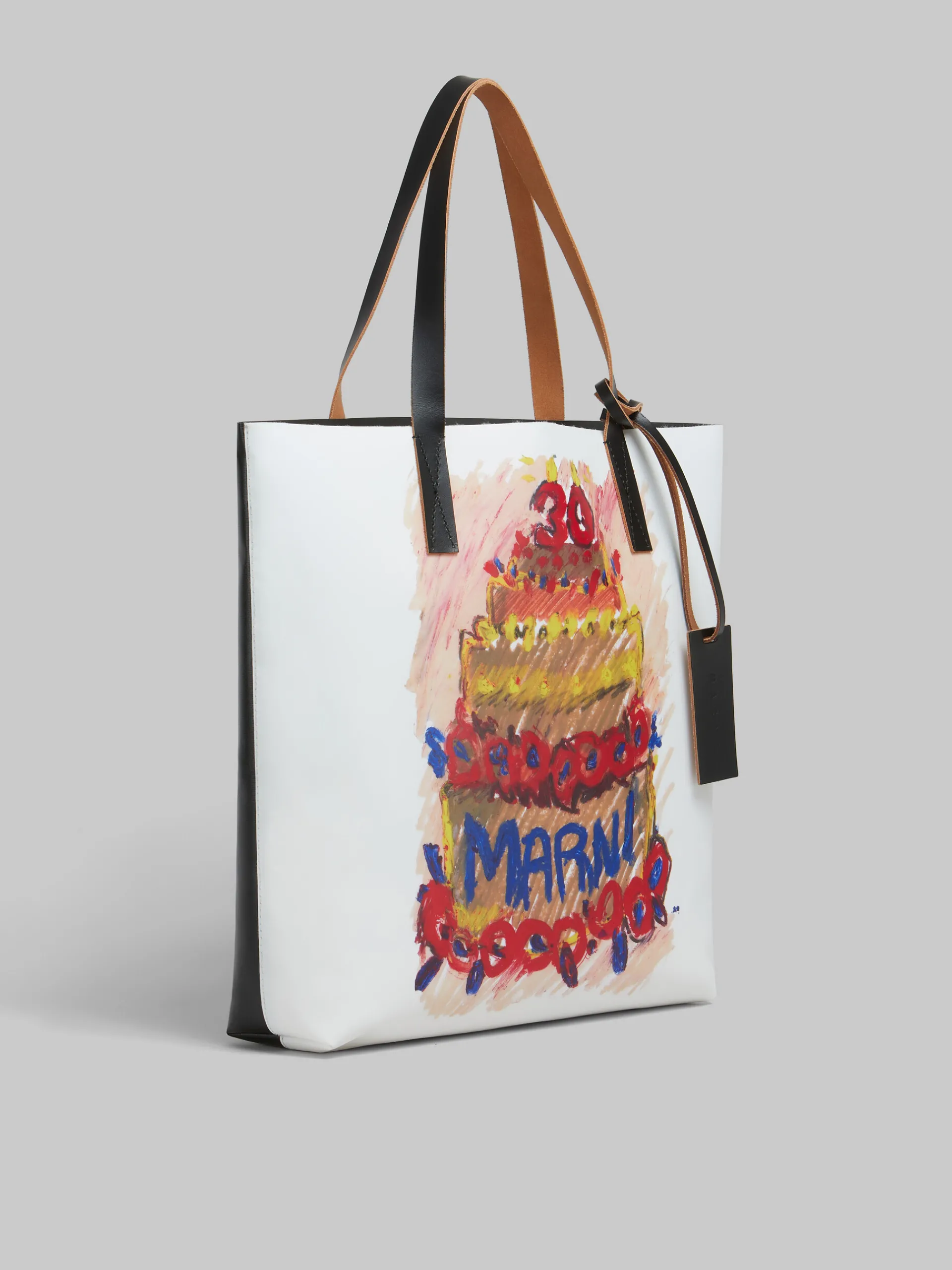 Tote Bags | Tote Bags>Marni Two Tone Tribeca Tote With 30th Anniversary Print PINKGUMMY