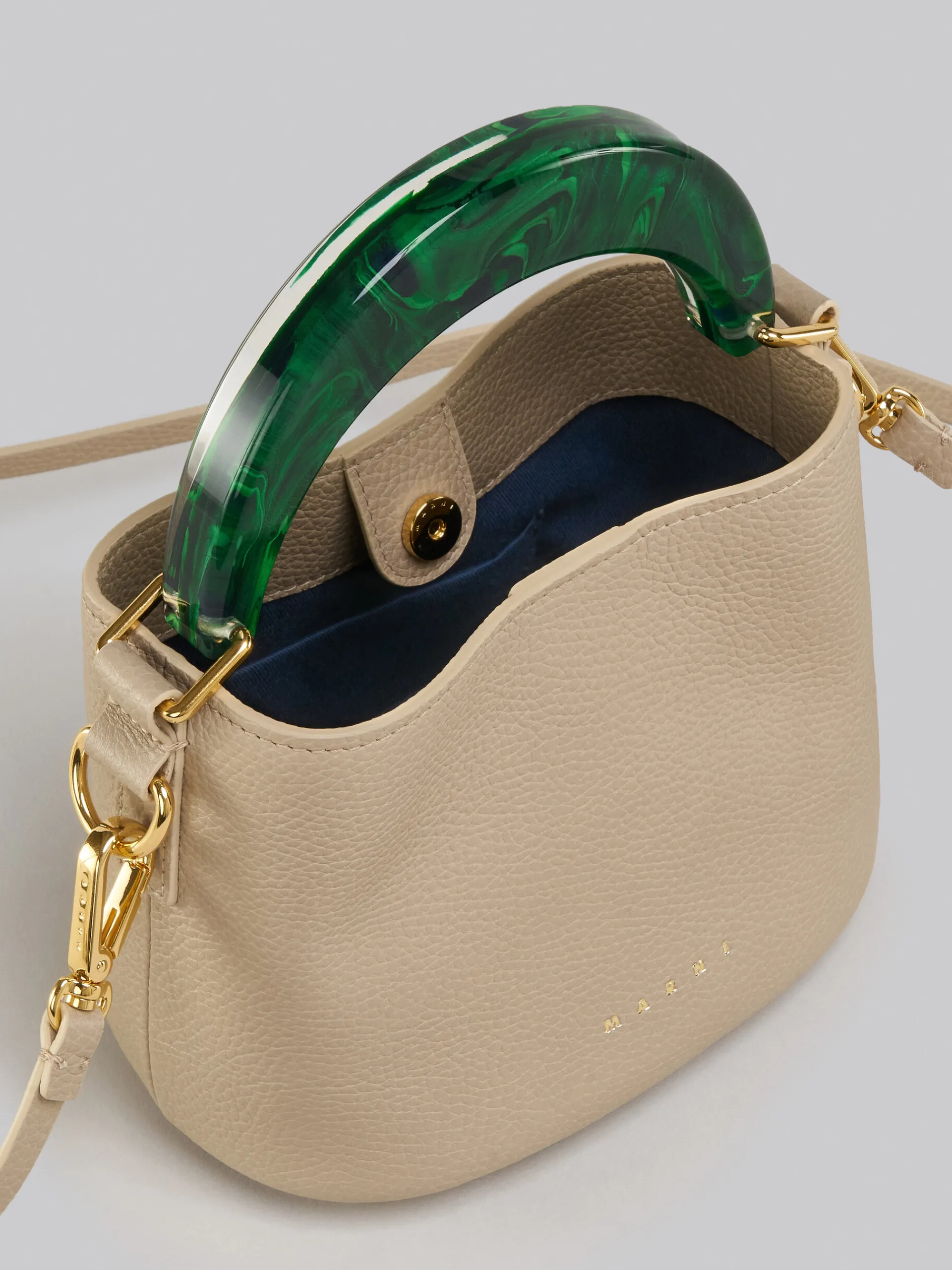 Shoulder Bags | Handbags>Marni Venice Mini Bucket Bag In Light Brown Leather LIGHTCAMEL/SPHERICALGREEN