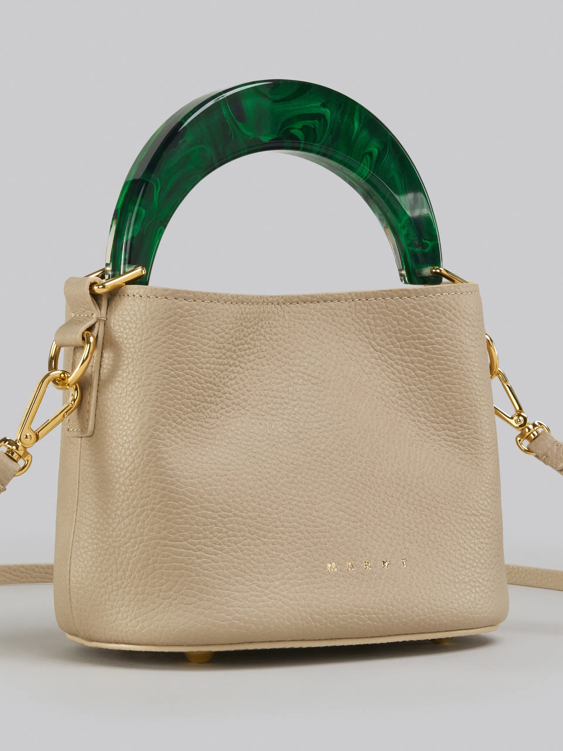Shoulder Bags | Handbags>Marni Venice Mini Bucket Bag In Light Brown Leather LIGHTCAMEL/SPHERICALGREEN