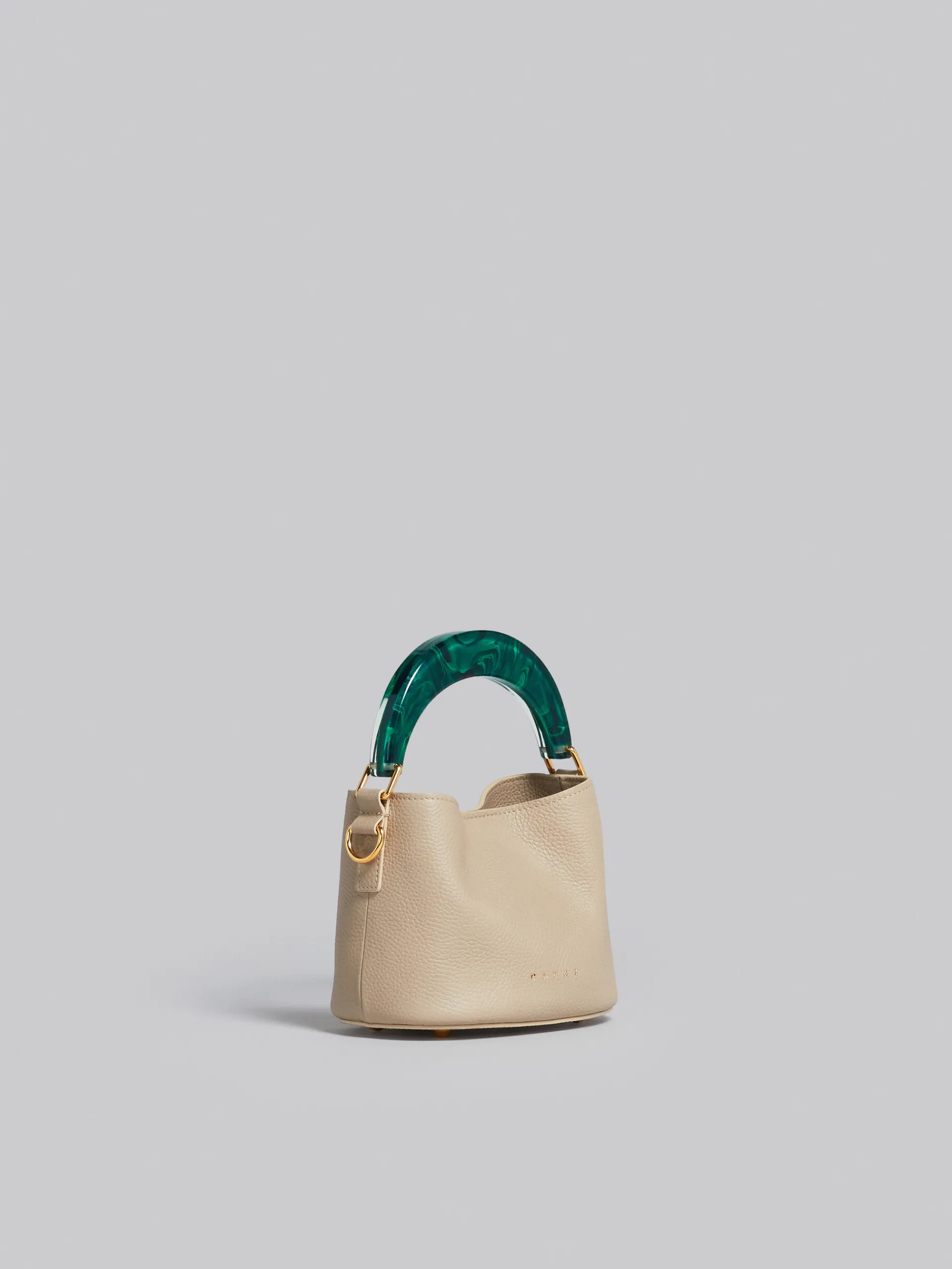 Shoulder Bags | Handbags>Marni Venice Mini Bucket Bag In Light Brown Leather LIGHTCAMEL/SPHERICALGREEN