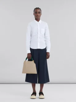 Shoulder Bags | Handbags>Marni Venice Small Bag In Beige Leather LIGHTCAMEL/GREEN
