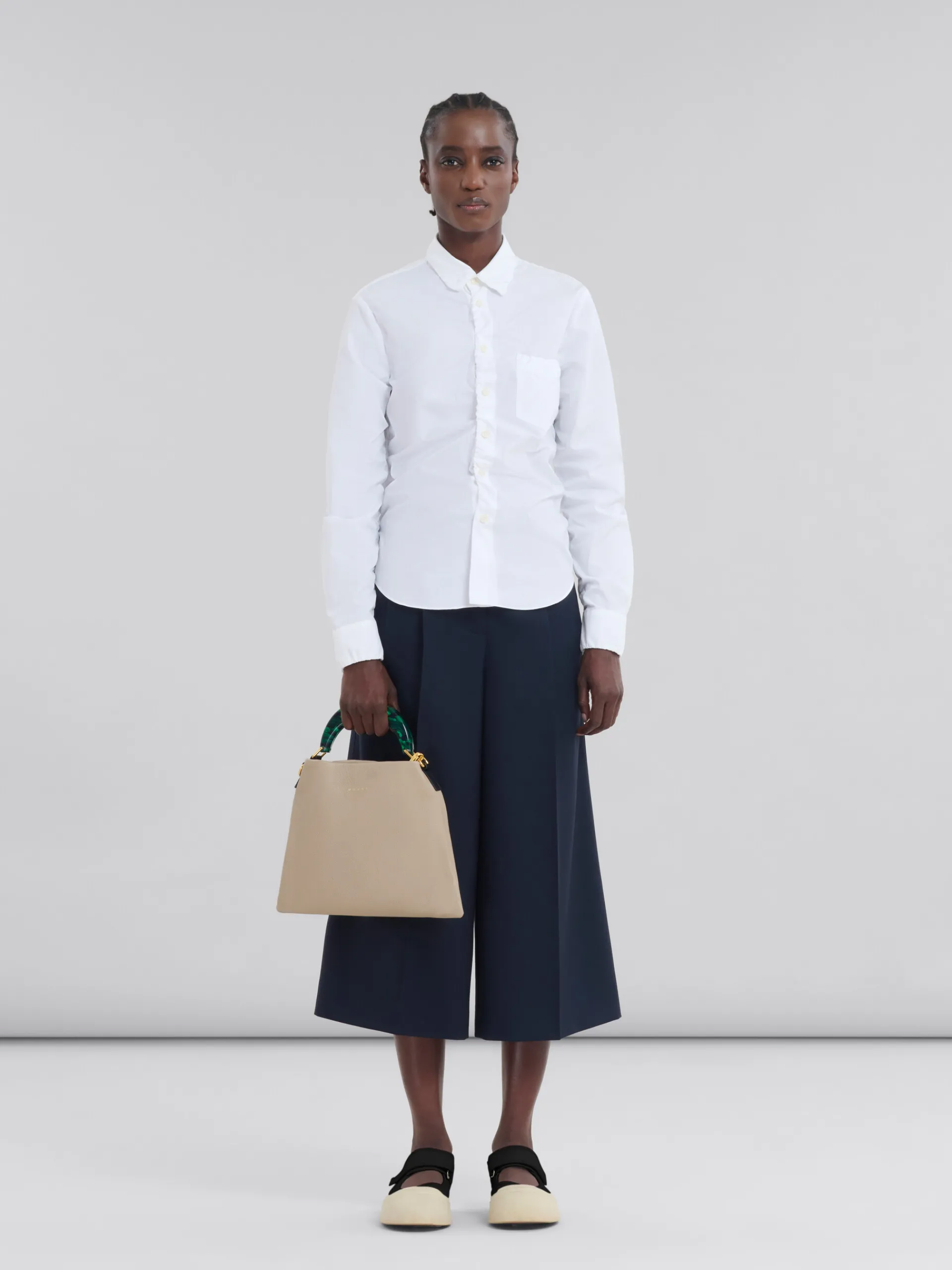 Shoulder Bags | Handbags>Marni Venice Small Bag In Beige Leather LIGHTCAMEL/GREEN