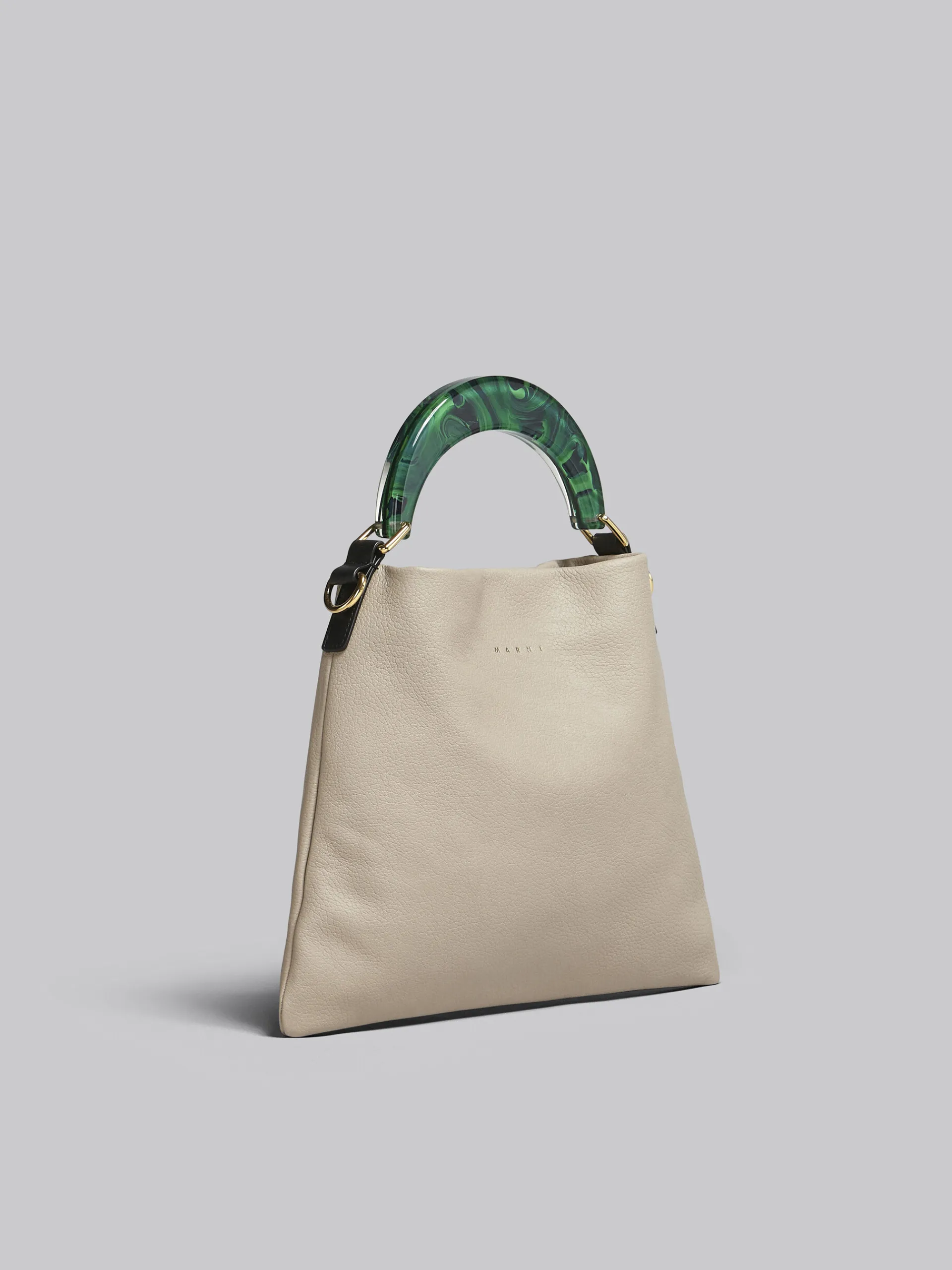 Shoulder Bags | Handbags>Marni Venice Small Bag In Beige Leather LIGHTCAMEL/GREEN